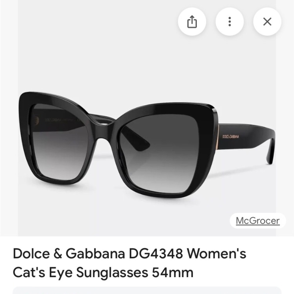 Dolce & Gabbana Black Cat Eye Sunglasses Prescription Lenses Excellent Condition